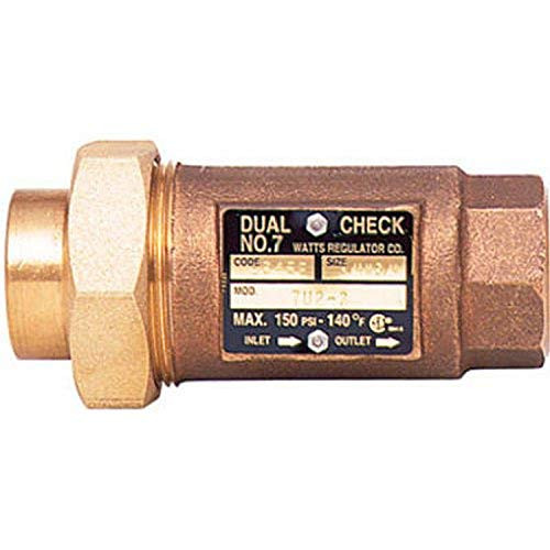 Watts 0072204 Dual Check Backflow Preventer 3/4 Inch Union FNPT Lead Free