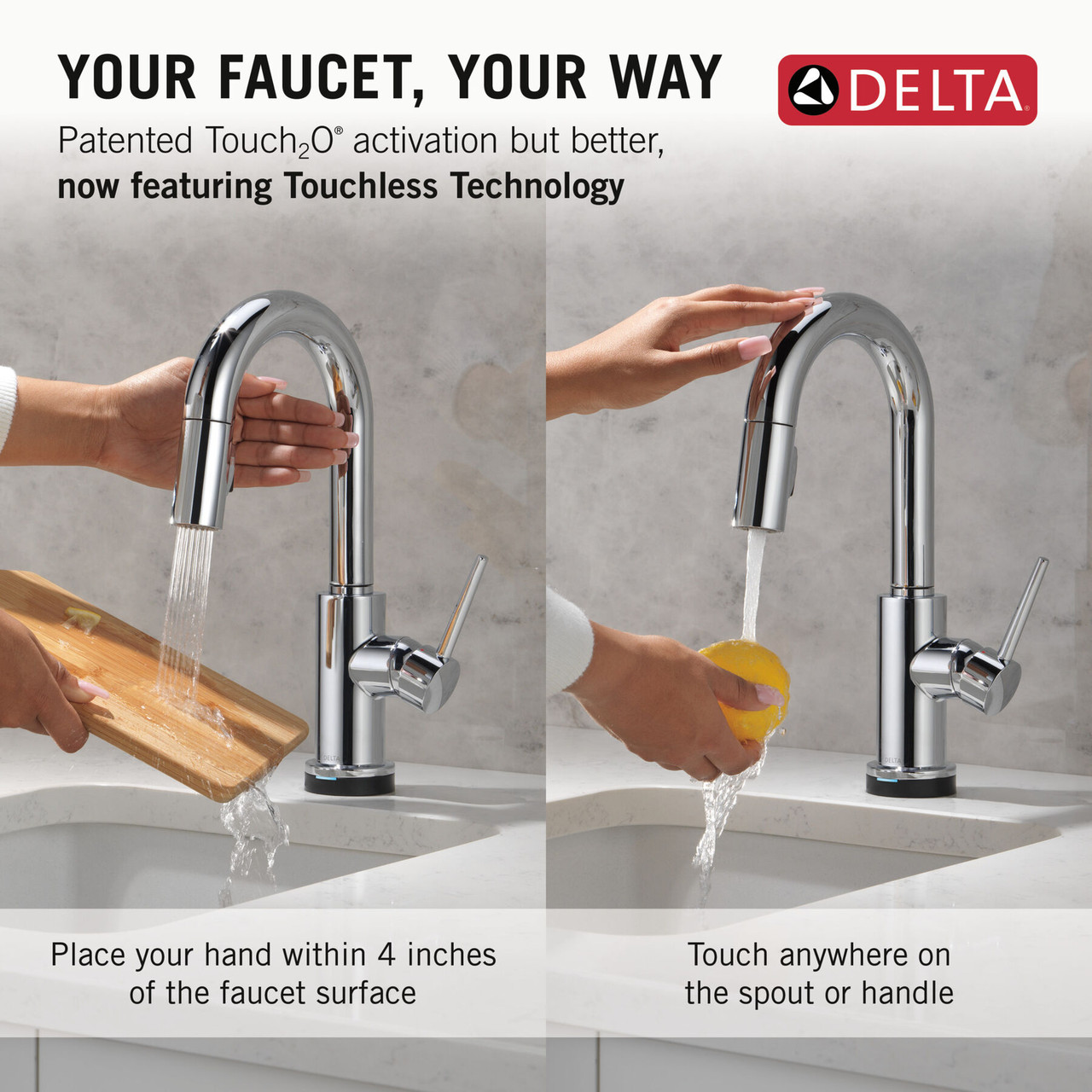 Delta Trinsic Touch2O Bar / Prep Faucet with Touchless Technology in Chrome - 9959TL-DST