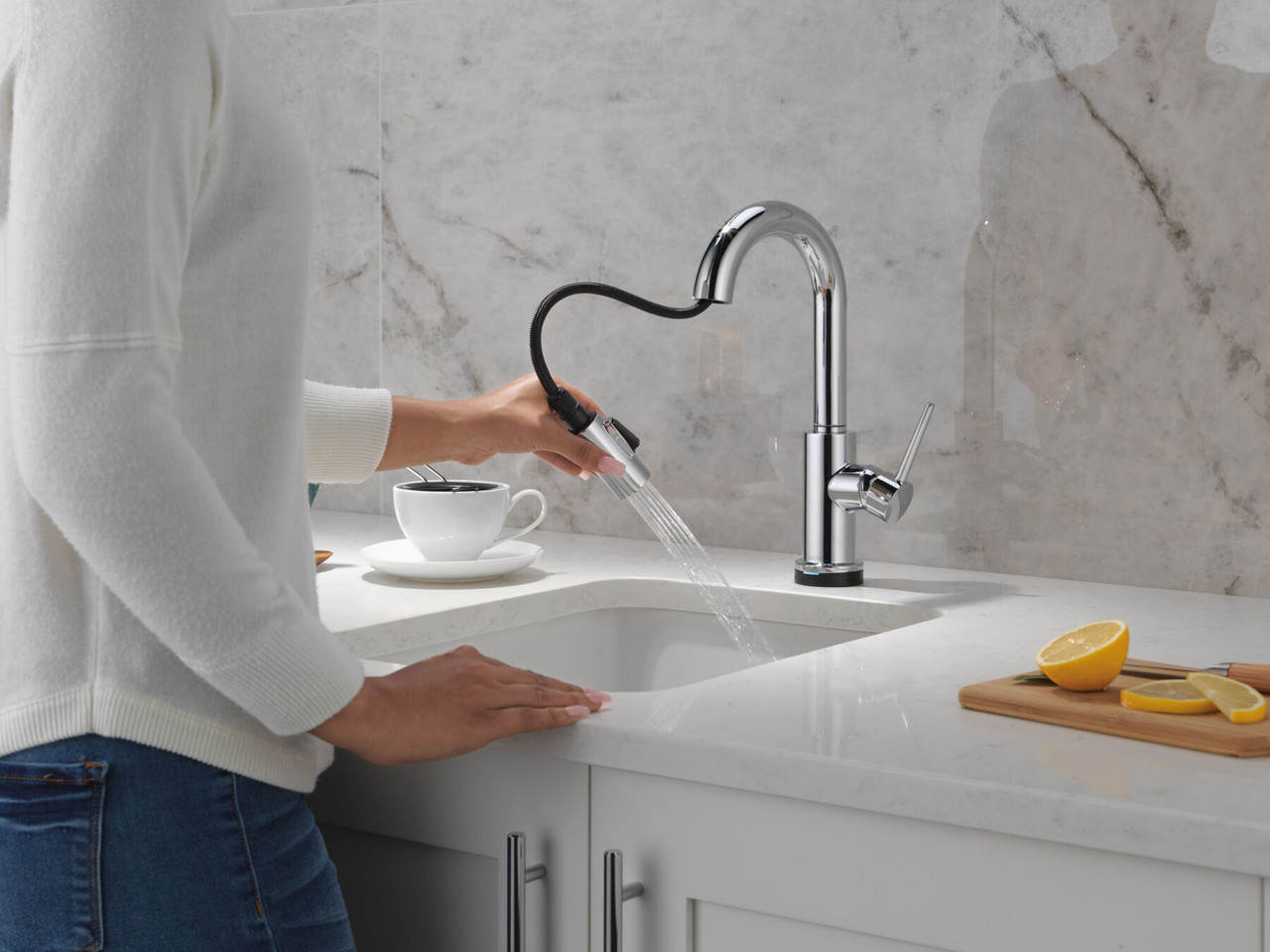 Delta Trinsic Touch2O Bar / Prep Faucet with Touchless Technology in Chrome - 9959TL-DST