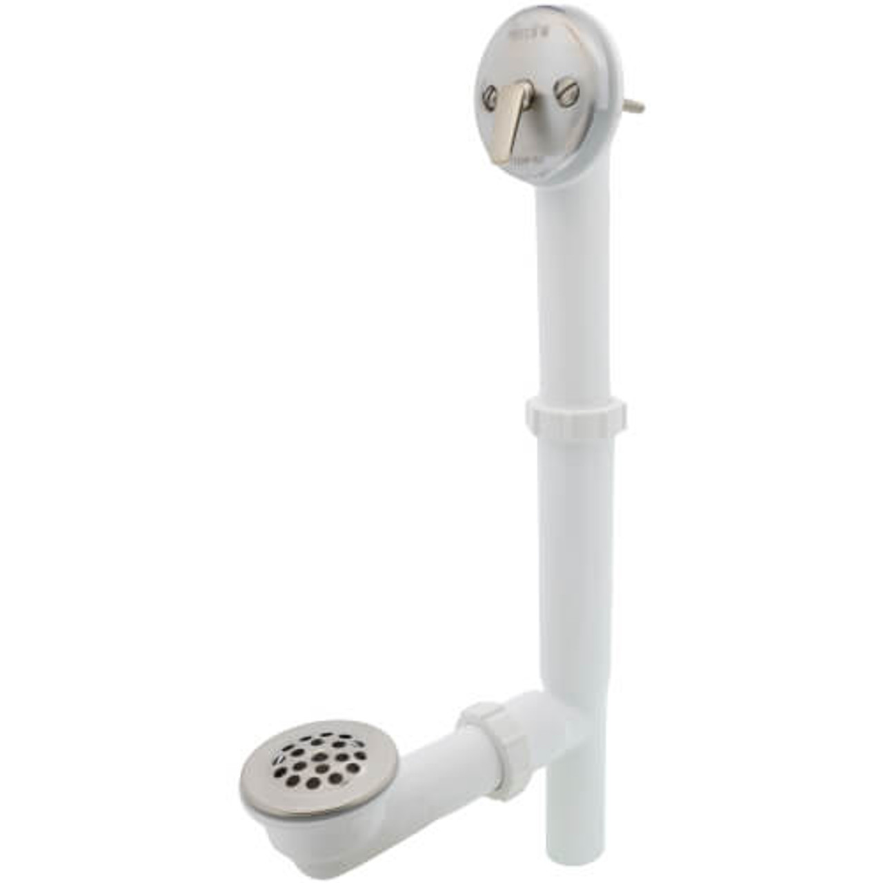 Watco Series 500 Quick Adjust Trip Lever Bath Waste Kit for Tubs up to 16" - PVC Plastic Waste, Overflow, and Metal Strainer Grid in Oil Rubbed Bronze - 500-TQ-PVC-BZ