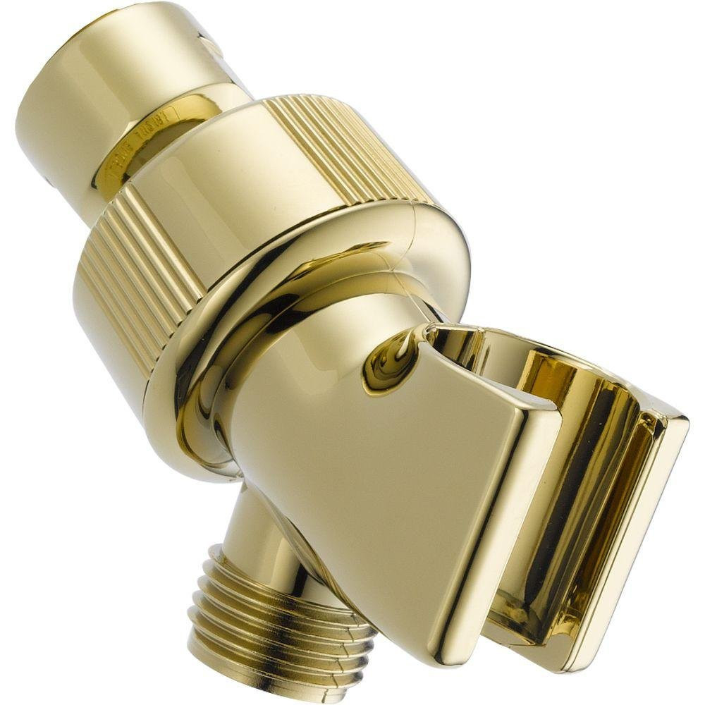 Delta Universal Showering Components U3401-PB-PK Adjustable Shower Arm Mount for Hand Shower in Polished Brass Finish