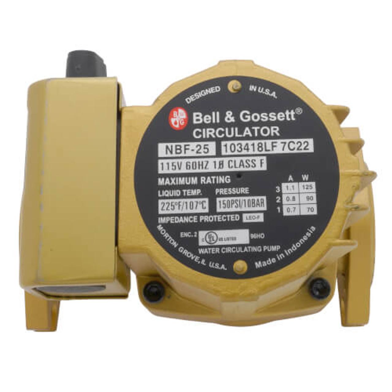 Bell & Gossett Series NBF NBF-25 1/15 HP 24 GPM Lead Free Bronze Body Wet Rotor Circulator Pump - 103418LF