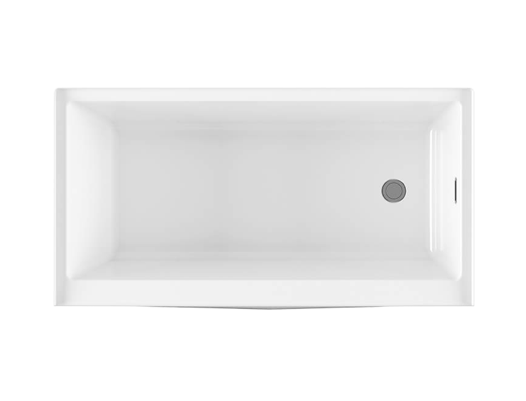 Bain Ultra Citti 17 6032 Rectangular Alcove 1-Person 45 Gallon Soaker Bathtub with 1-1/2" Standard Deck and Right Waste in Biscuit - BC7DRA0RN-02