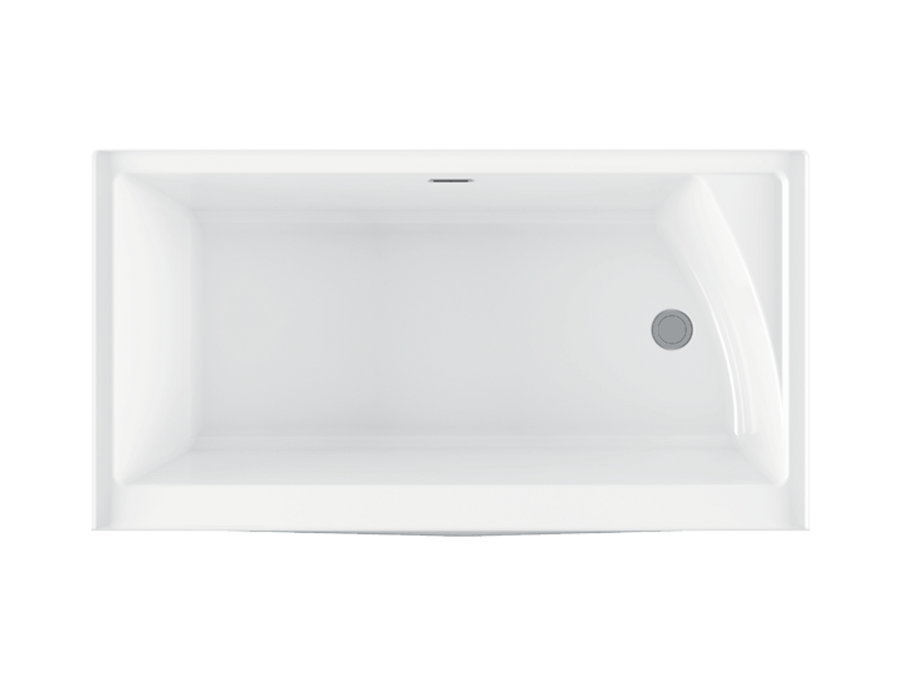 Bain Ultra Citti Trio 6032 Rectangular Alcove 1-Person 50 Gallon Soaker Bathtub with Citti Insert + 1-1/2" Standard and Deck Right Waste in Biscuit - BCTDRAJRN-02