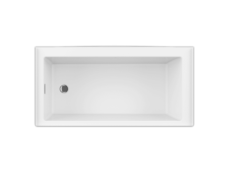 Bain Ultra Bain De Ville 6030 Rectangular Alcove 1-Person 39 Gallon 42 Jet Thermomassuer Bathtub with 1-1/2" Standard Deck Heated Backrest and Left Waste in Biscuit - BBVBRA0LT-02