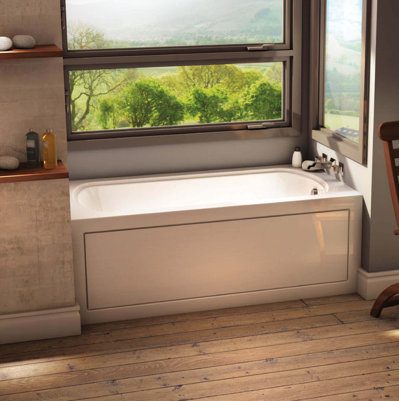 Bain Ultra Meridian Duo 6031 Rectangular Alcove 1-Person 35 Gallon 36 Jet Thermomassuer Bathtub with 1-1/2" Standard Deck Heated Backrest Heated Headrest and Left Waste in White - BMDCRA0LT-01