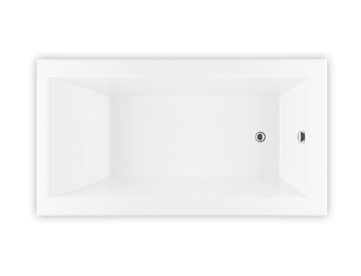 Bain Ultra Origami 6030 Rectangular Alcove Or Drop In 1-Person 46 Gallon Soaker Bathtub with 1-1/2" Standard Deck in Biscuit - BOOBRI00N-02