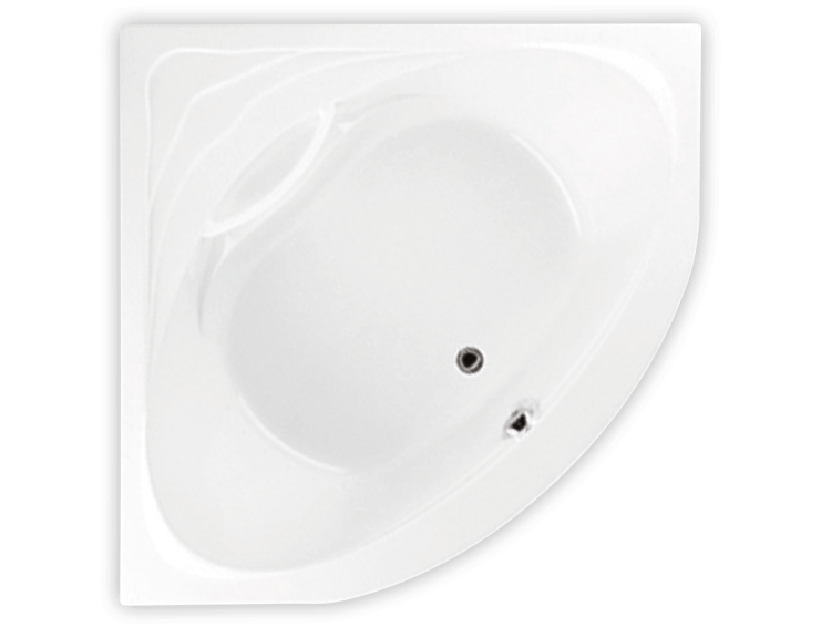 Bain Ultra Thalassa Corner Drop-In Thermomasseur Bathtub, 54 x 54, 2-Person, Heated Headrest, Biscuit - BTHACD00T-02