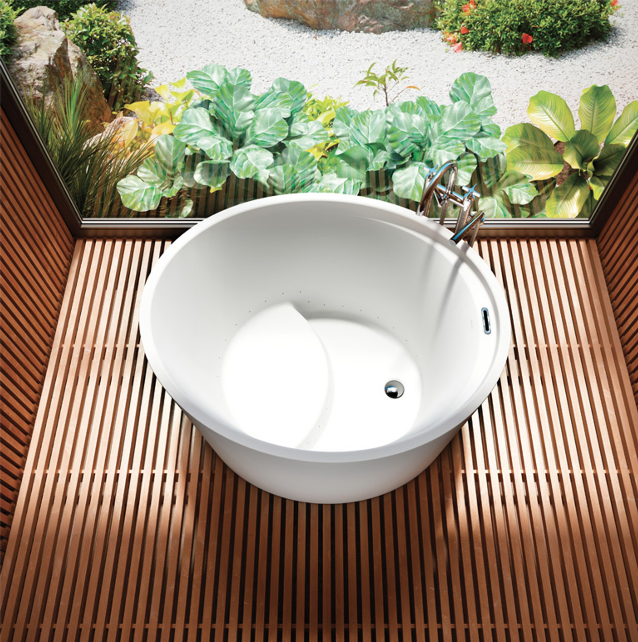 Bain Ultra Beone 4639 Oval Freestanding 1-Person 53 Gallon 40 Jet Thermomassuer Bathtub with 1-1/2" Standard Deck Raised Seat and Heated Backrest in Black/White - BBODOF00T-66