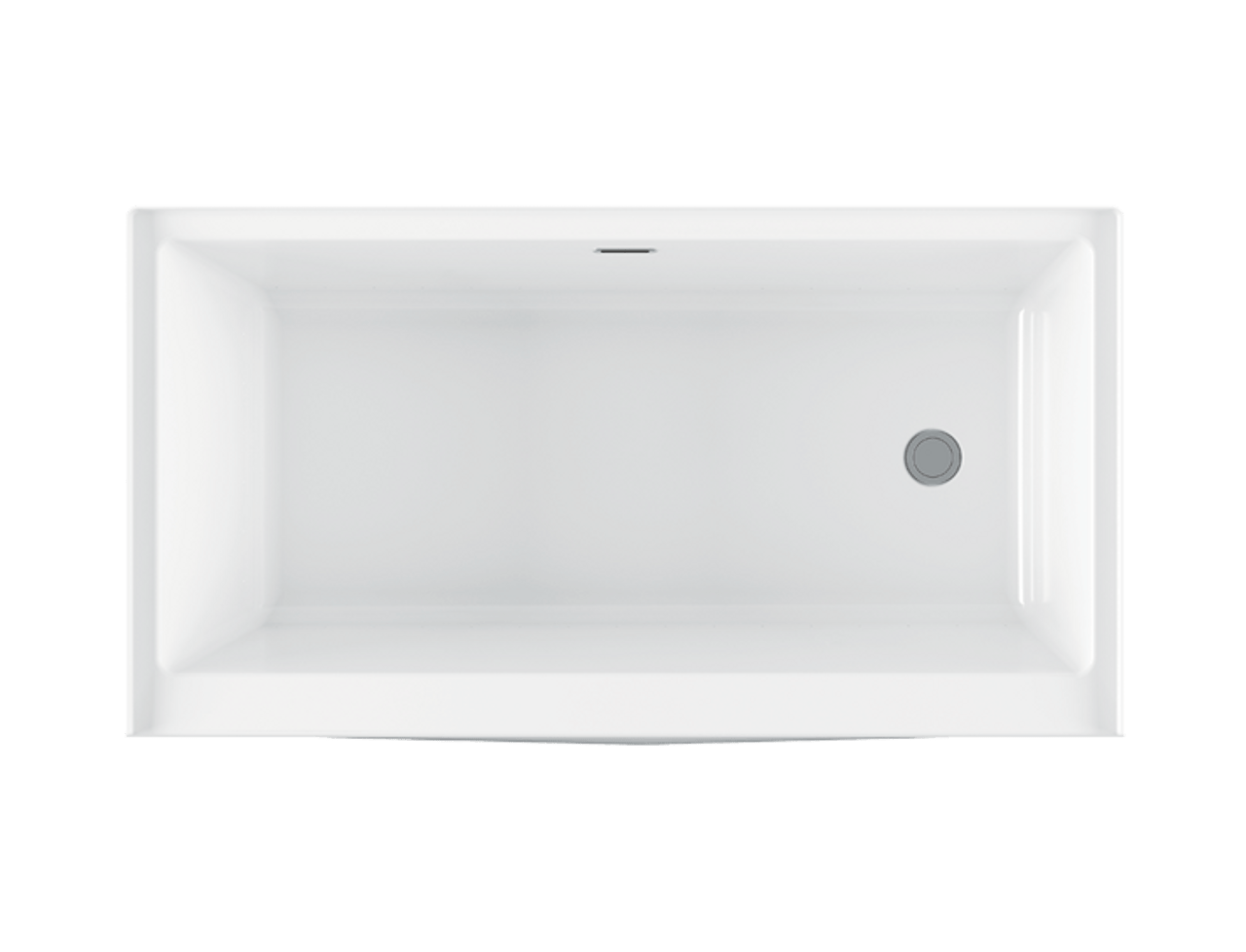 Bain Ultra Citti Trio 6032 Rectangular Alcove 1-Person 53 Gallon 44 Jet Thermomassuer Bathtub with Slim Deck and Left Waste in White - BCTDRA1LT-01