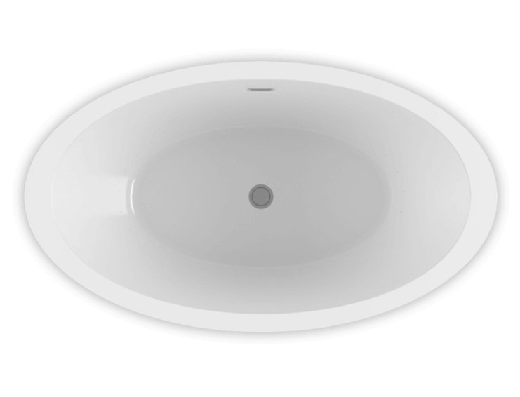 Bain Ultra Opalia 6839 Oval Freestanding 1-Person 51 Gallon Soaker Bathtub with 1-1/2" Standard Deck in White - BOPPOF00N-01