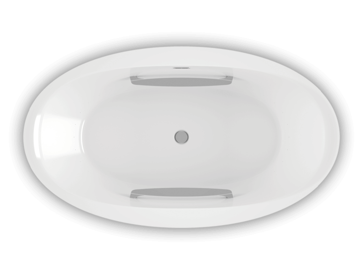 Bain Ultra Scala 7242 Oval Freestanding 2-Person 76 Gallon Soaker Bathtub with 1-1/2" Standard Deck and Heated Backrest in White - BSCVOF00N-01