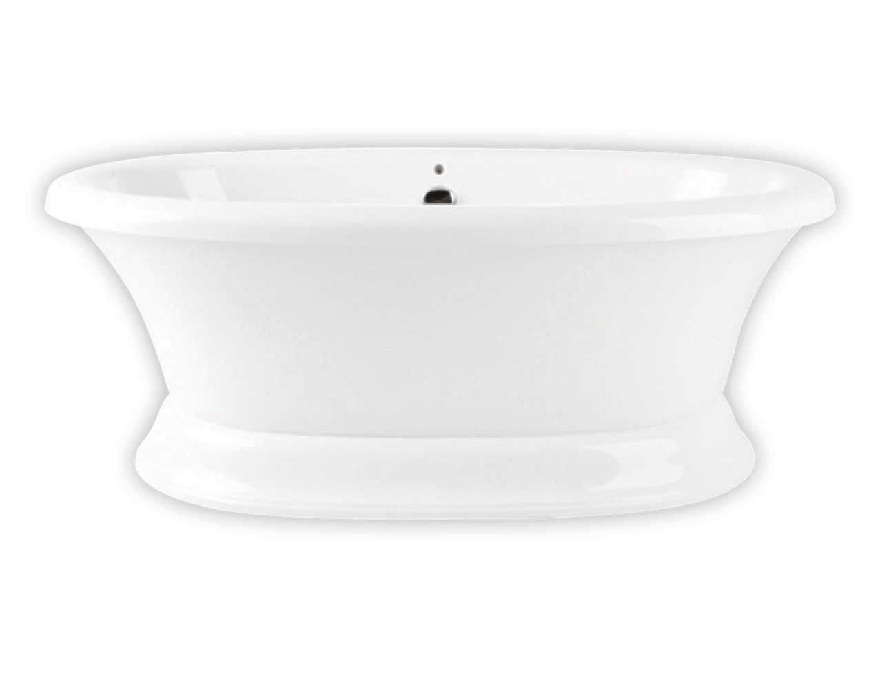 Bain Ultra Balneo Naos 7240 Oval Freestanding 2-Person 59 Gallon Soaker Bathtub with Raised Deck in White - BBNUOFP0N-01