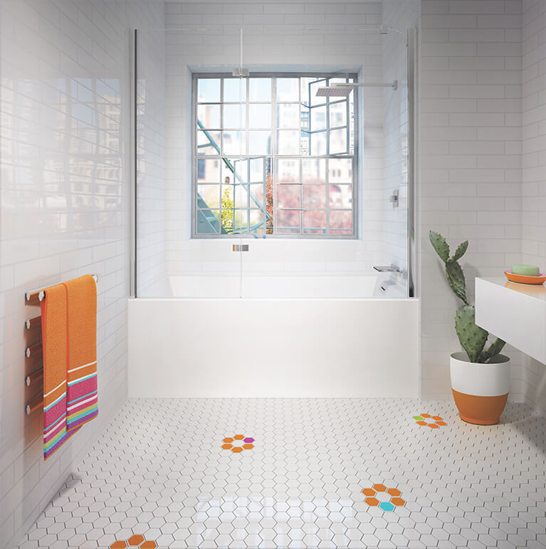 Bain Ultra Citti 17 6032 Rectangular Alcove 1-Person 45 Gallon 42 Jet Thermomassuer Bathtub with 1-1/2" Standard Deck and Left Waste in Biscuit - BC7DRA0LT-02