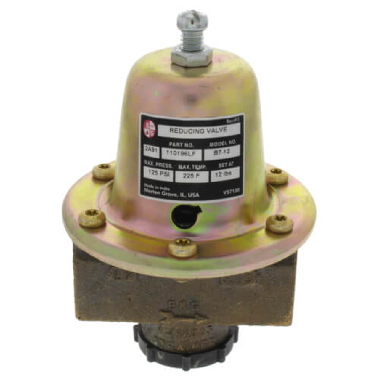 Bell & Gossett B7-12 3/4" NPT Lead Free Brass Pressure Reducing Valve - 110196LF