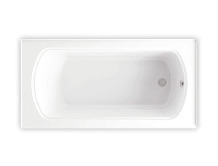 Bain Ultra Meridian Uno 6031 Rectangular Alcove 1-Person 35 Gallon 36 Jet Thermomassuer Bathtub with 1-1/2" Standard Deck Heated Backrest Heated Headrest and Right Waste in White - BMUCRA0RT-01