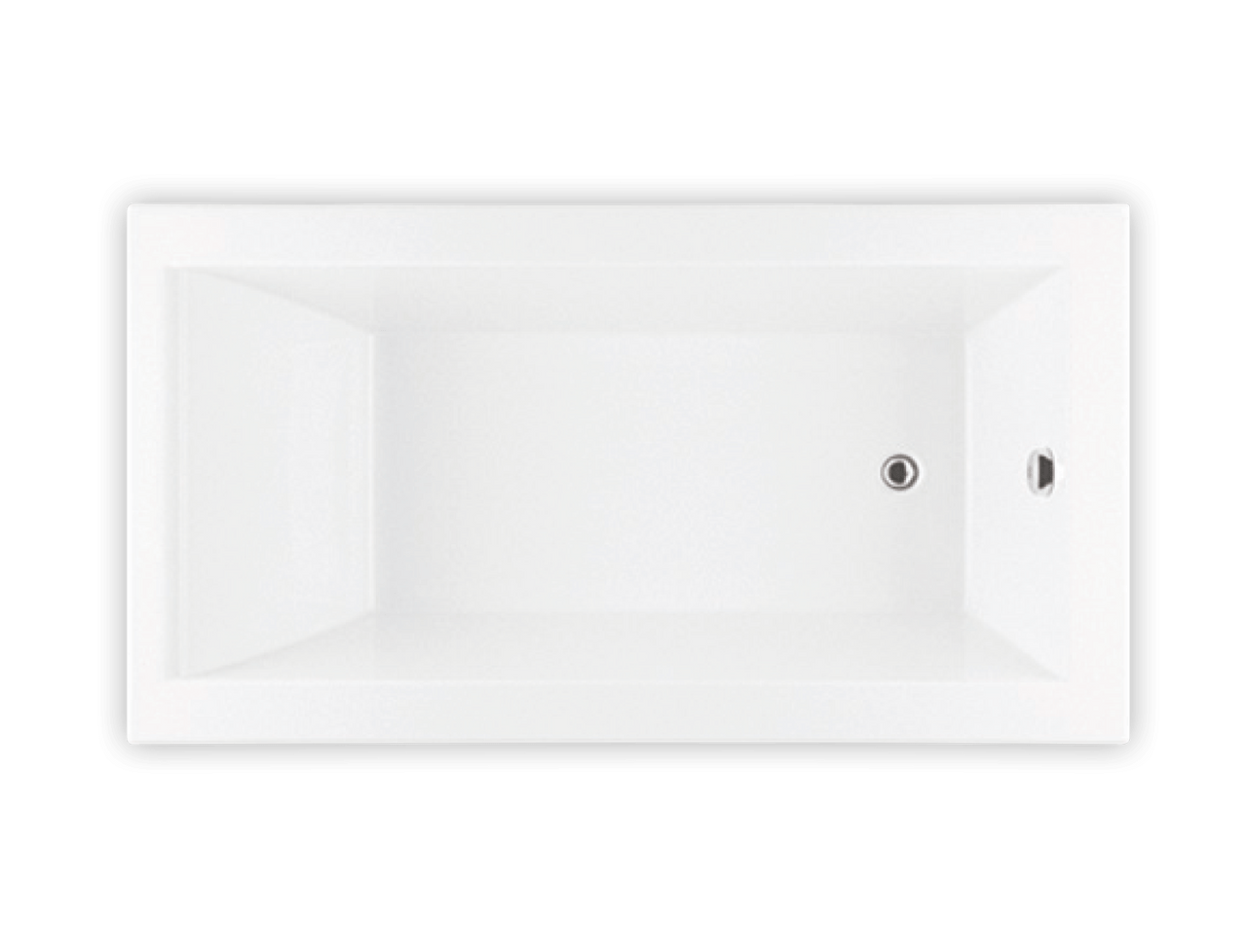 Bain Ultra Origami 6032 Rectangular Alcove Or Drop In 1-Person 48 Gallon 38 Jet Thermomassuer Bathtub with 2" Deck Heated Backrest and Heated Headrest in White - BOODRI20T-01