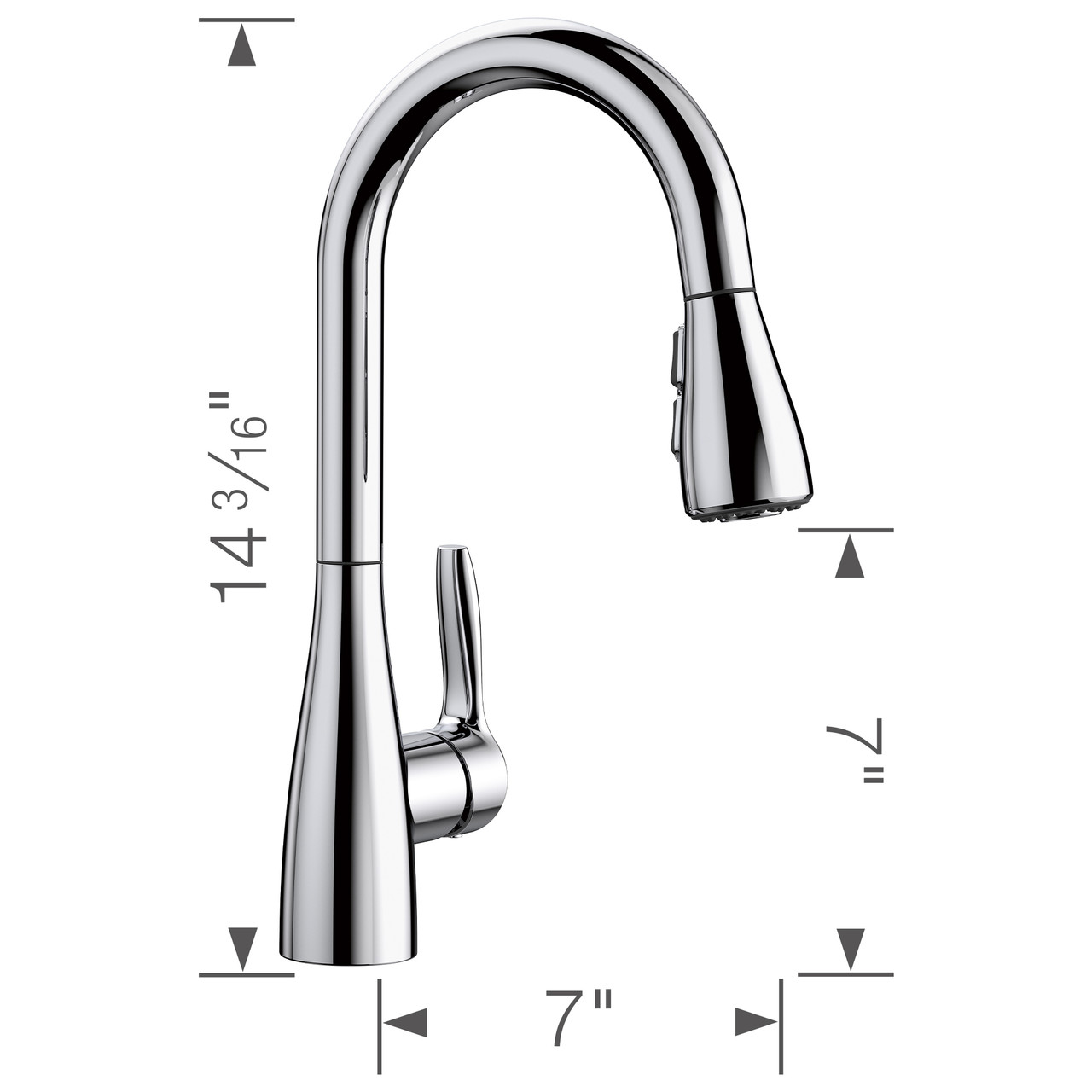 Blanco 442207 Atura Faucet With Pull-Down Spray 1.5gpm - Chrome - View #4