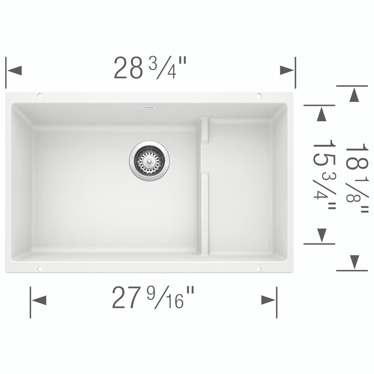 Blanco 519453 Precis Cascade Single - White Undermount