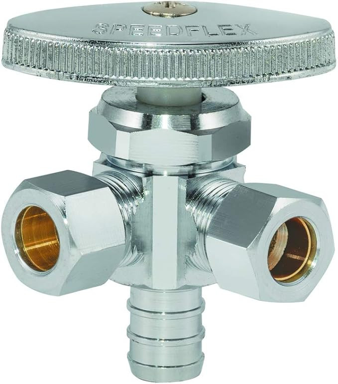Eastman 04343LF Multi-Turn Dual Outlet Stop Valve 1/2 Inch PEX
