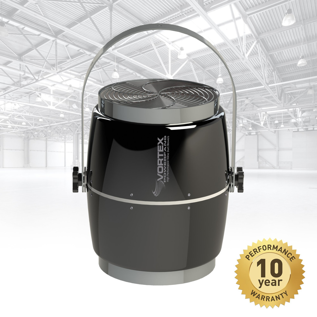 Panasonic Atmosphere Vortex Destratification Fan, 1082 CFM for Facilities With 15'-75' High Ceilings. Speed Controller Available Separately in Black - D-65BLACK