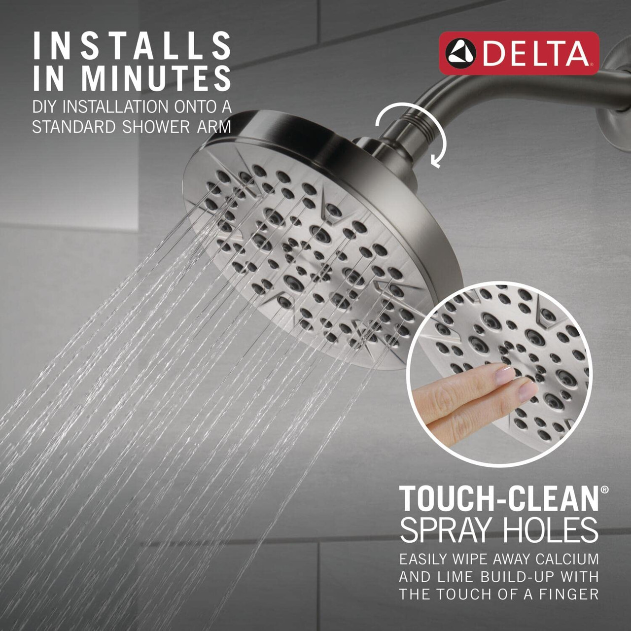 Delta Universal Showering 5-Setting Shower Head in Chrome Finish - 52535 - 10 Pack