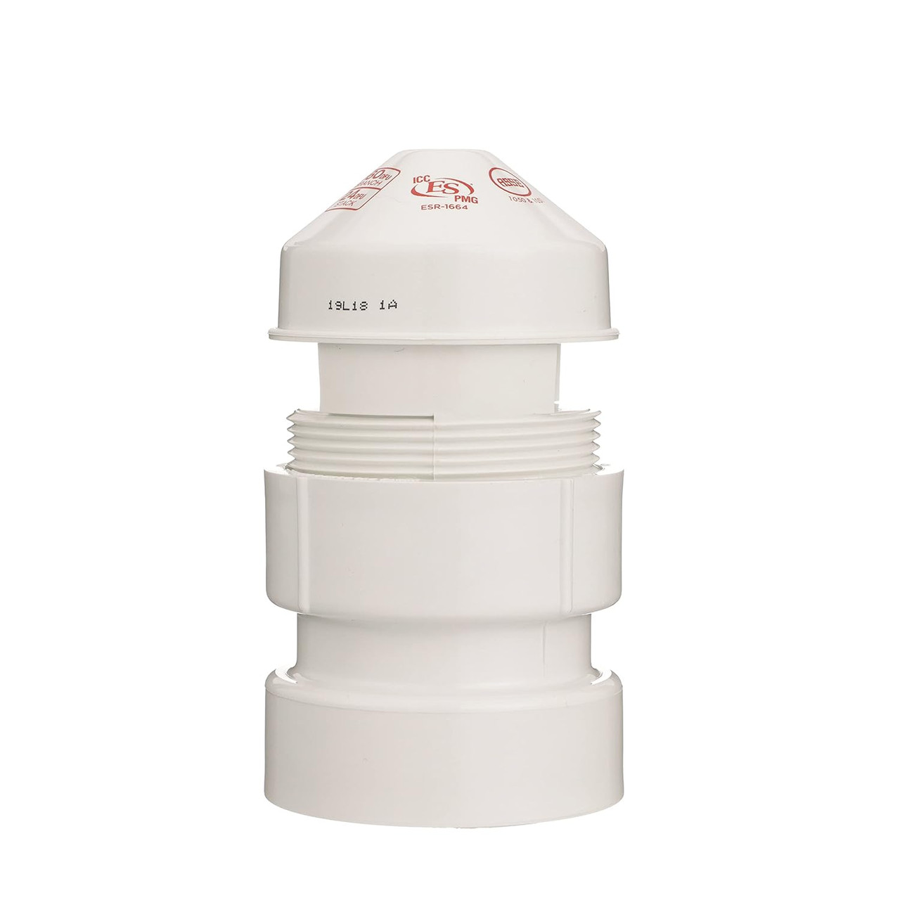 Oatey 39017 Sure Vent Air Admittance Valve 24 Stack DFU Capacity with 1.5 to 2-Inch PVC Schedule 40 Adapter - 10 Pack