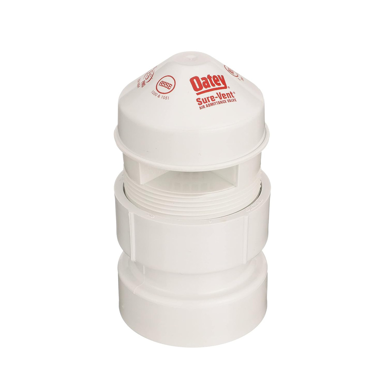 Oatey 39017 Sure Vent Air Admittance Valve 24 Stack DFU Capacity with 1.5 to 2-Inch PVC Schedule 40 Adapter - 10 Pack