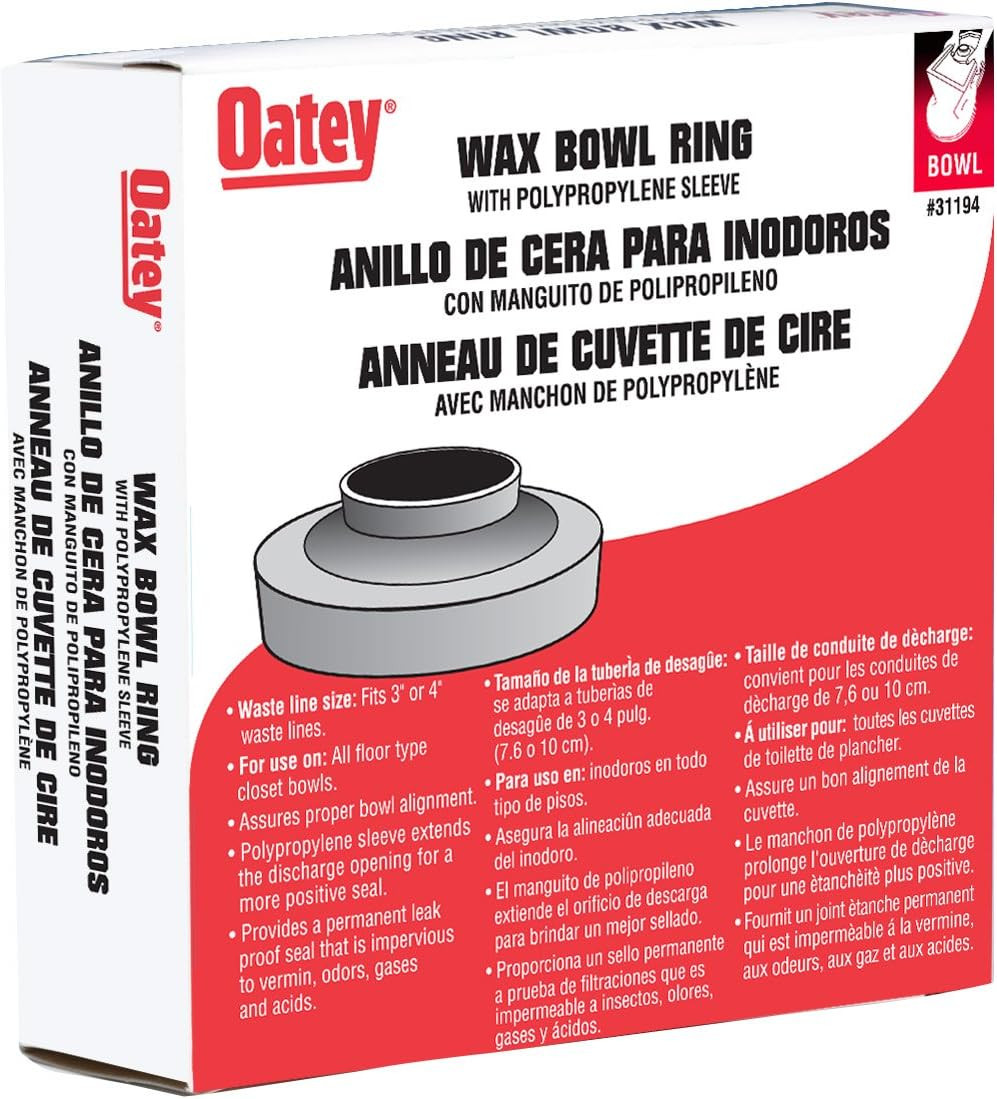 Oatey 31194 Wax Bowl Ring with Sleeve - 10 Pack