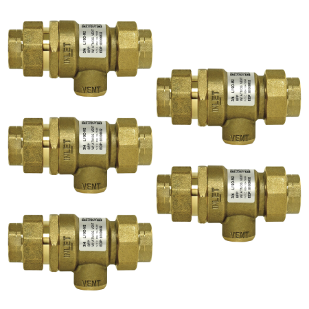 Watts 88006832 LF9D-M2 Dual Check Valve 3/4 Inch Atmospheric Vent - 5 Pack