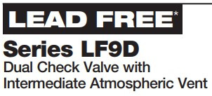 Watts 9D M3 Dual Check Valve 1/2 Inch Atmospheric Vent - 10 Pack