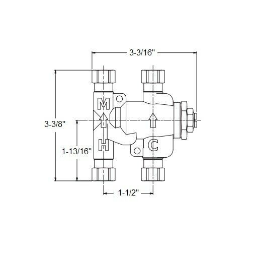 Watts LFUSG-B M3 3/8 inch Under Sink Guardian Lead Free Thermostatic Mixing Valve in Bronze - 2 Pack