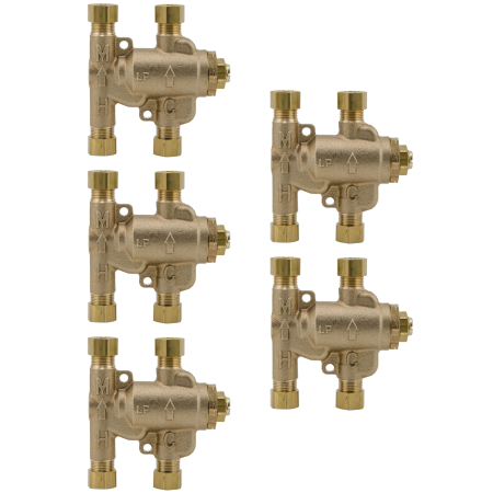 Watts LFUSG-B M3 3/8 inch Under Sink Guardian Lead Free Thermostatic Mixing Valve in Bronze - 5 Pack