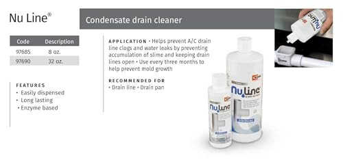 Rectorseal Condensate Drain Line Cleaner 8 oz Enzyme-Based A/C Solution for Clog Prevention - 97685 CUSTOM BUNDLE