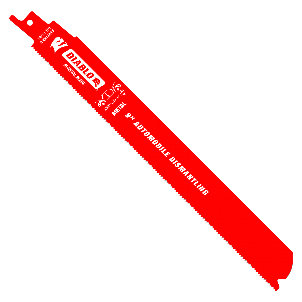 Diablo DS0914WBF25 9 in. Bi-Metal Recip Blade for Auto Dismantling (Cuts Metals 1/16 in. to 5/16 in.) (25-Pack) - 5 Pack