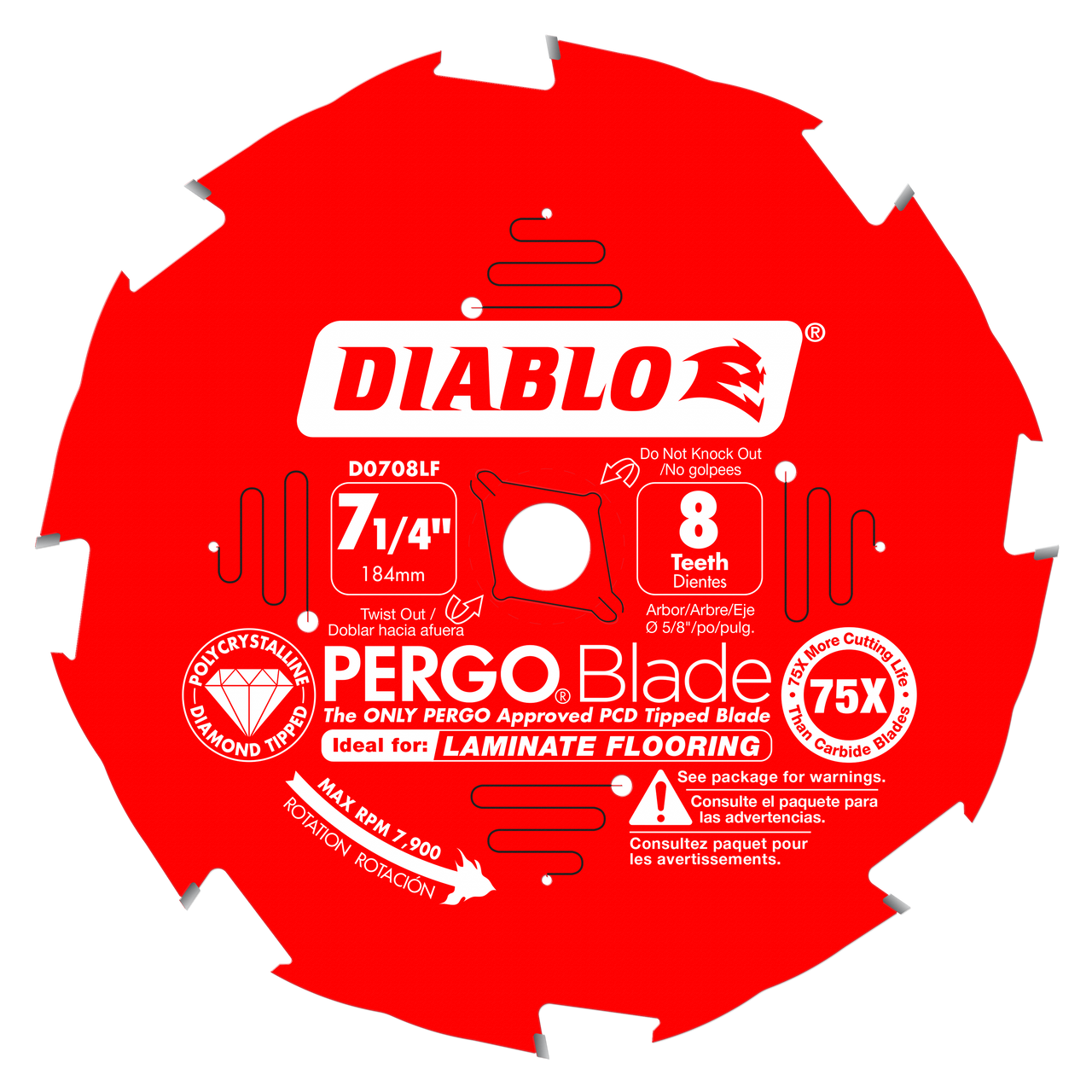 Diablo D0708LF 7-1/4 in. x 8 Tooth (PCD) Laminate Flooring PERGOBlade - 2 Pack