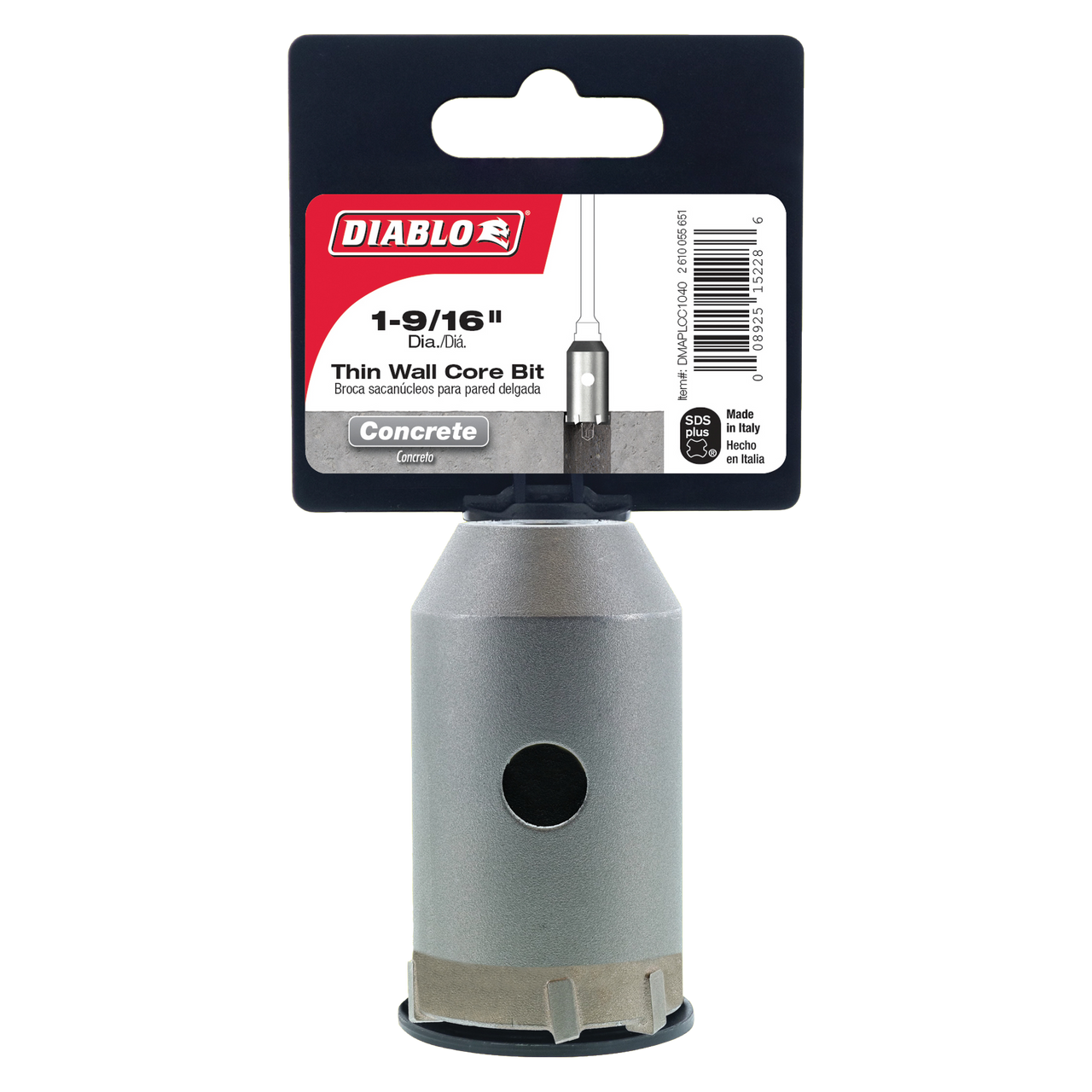 Diablo DMAPLCC1040 1-9/16 in. SDS-Plus Thin Wall Carbide Tipped Core Bit - 10 Pack