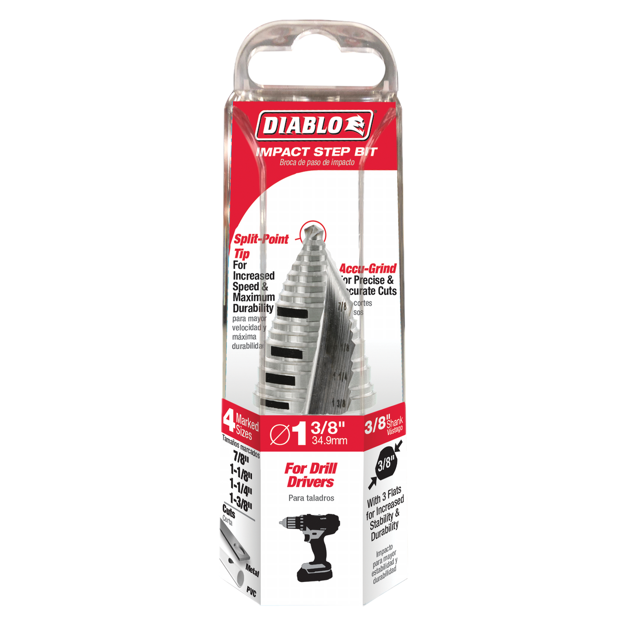 Diablo DSD1375S15 7/8 in. - 1-3/8 in. Step Drill Bit (15 Steps) - 5 Pack