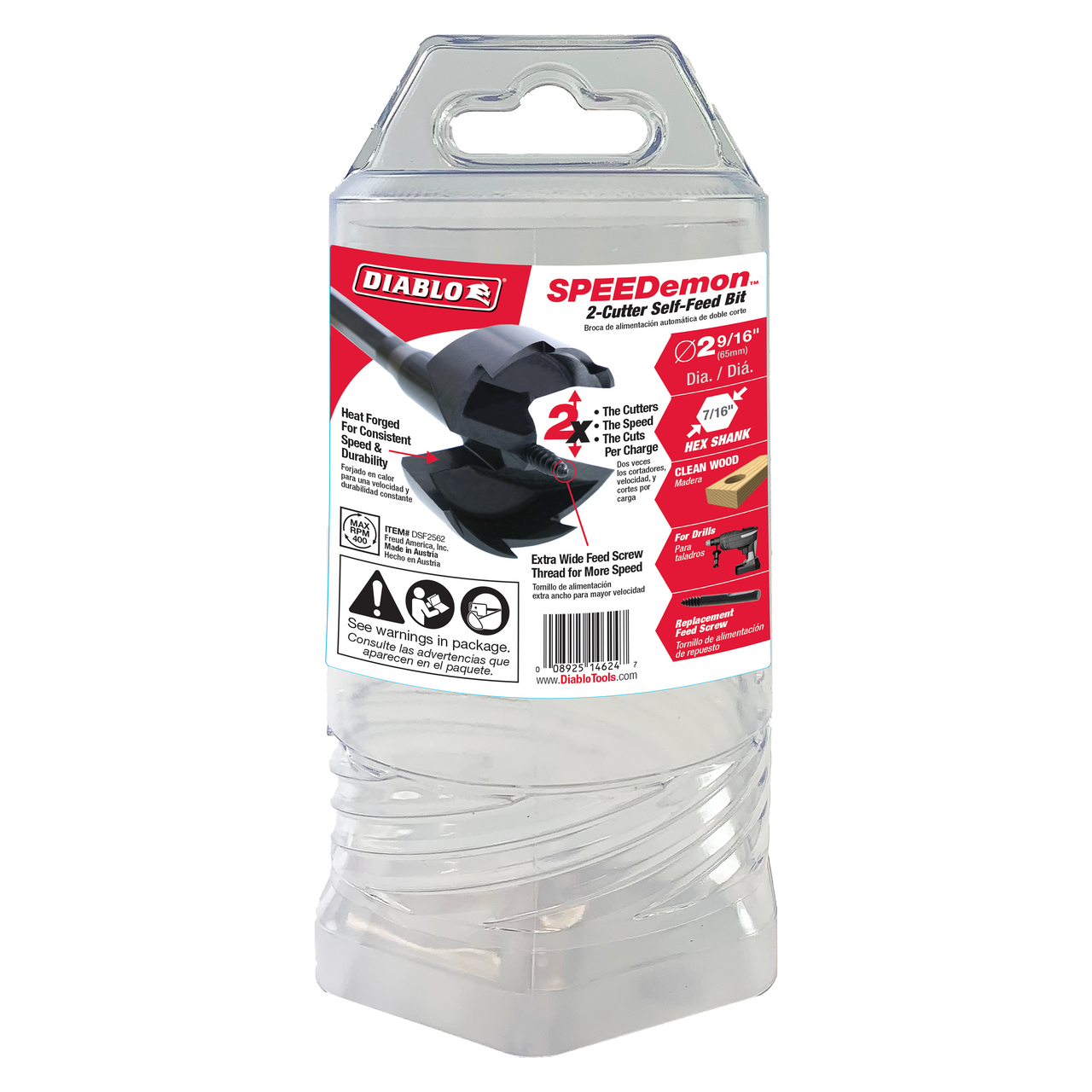 Diablo DSF2562 2-9/16 in. Dia. SPEEDemon Self-Feed Bit - 5 Pack