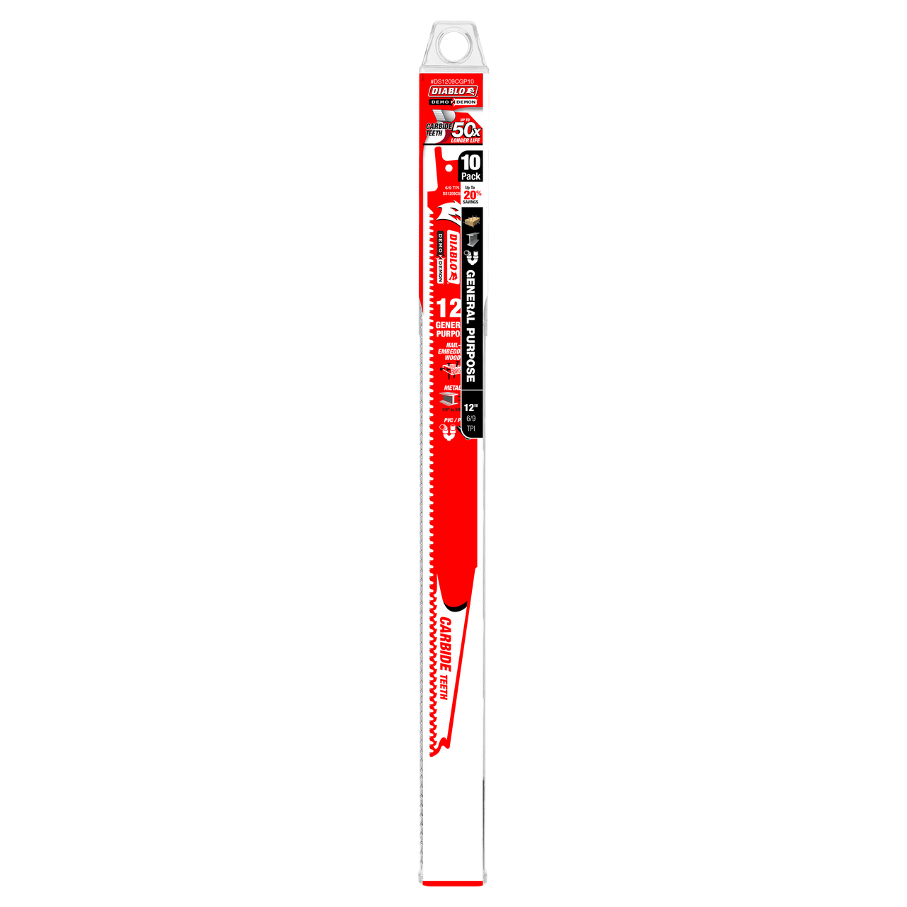 Diablo DS1209CGP10 12 in. Demo Demon Carbide General Purpose Recip (10-Pack) - 10 Pack