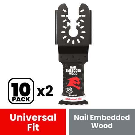 Diablo DOU125BW10 1-1/4 in. Universal Fit Bi-Metal Oscillating Blade for Nail-Embedded Wood (10-Pack) - 2 Pack