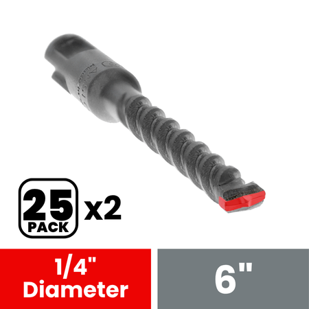 Diablo DMAPL2140-P25 1/4 in. x 4 in. x 6 in. SDS-Plus 2-Cutter (25-Pack) - 2 Pack