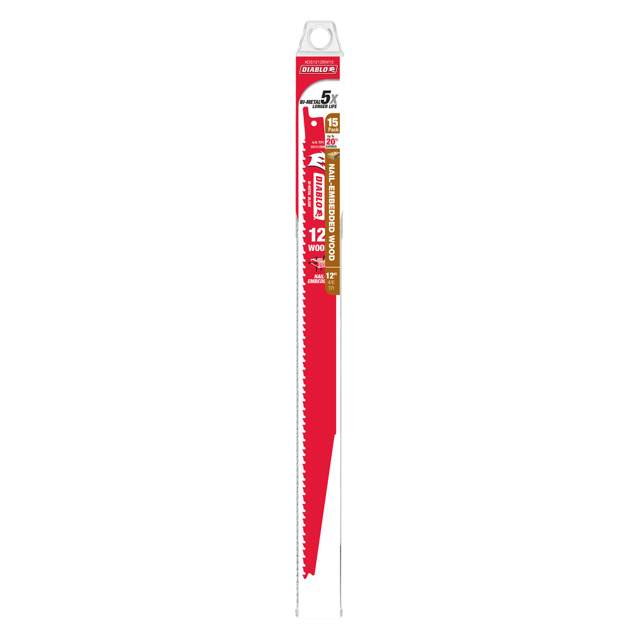 Diablo DS1212BW15 12 in. Bi-Metal Recip Blade for Nail-Embedded Wood (15-Pack) - 2 Pack