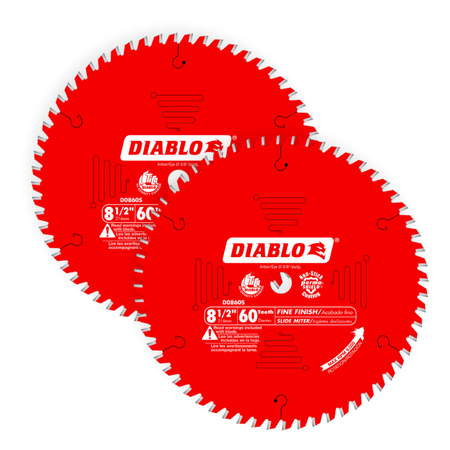 Diablo D0860S 8-1/2 in. x 60 Tooth Fine Finish Saw Blade - 2 Pack
