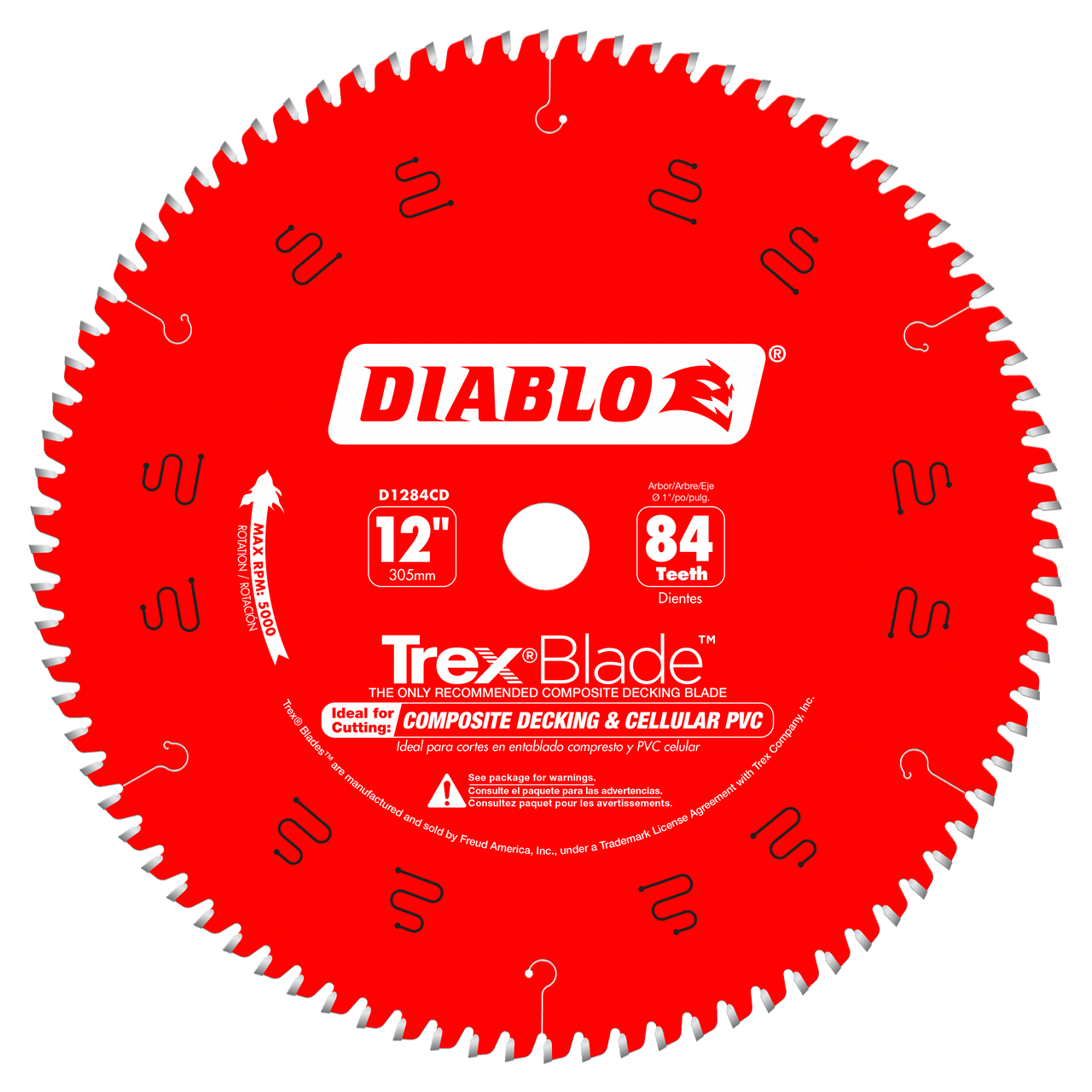 Diablo D1284CD 12 in. x 84 Tooth Composite Material/Plastics TrexBlade - 2 Pack