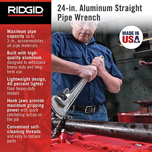RIDGID 24 inch Aluminum Straight Pipe Wrench - 31105