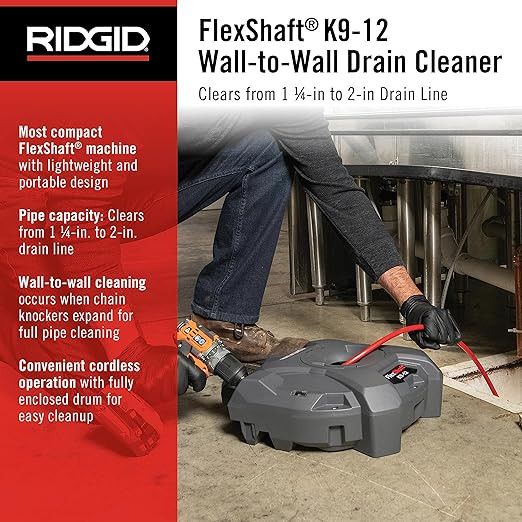 RIDGID K9-12 FlexShaft 1/4 inch by 30 ft Wall to Wall Professional
