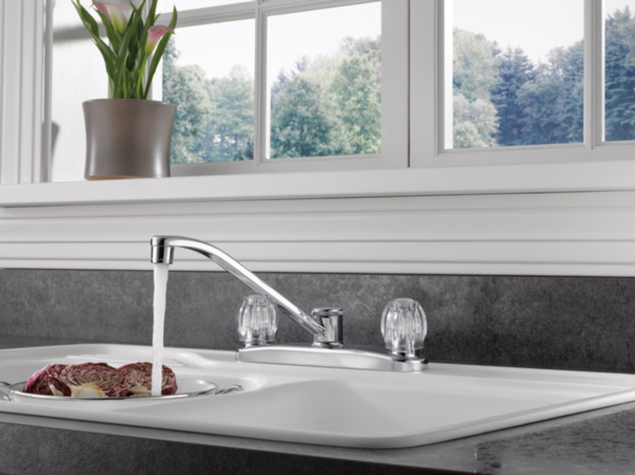 Peerless P220LF Core: Two Handle Kitchen Faucet Without Sidespray: Chrome