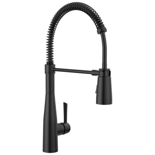Delta Essa Essa Single-Handle Pull-Down Spring Kitchen Faucet in Matte Black - 9613-BL-DST