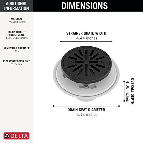 Delta Tile-In Round Shower Drain in Matte Black - DT061411-BL
